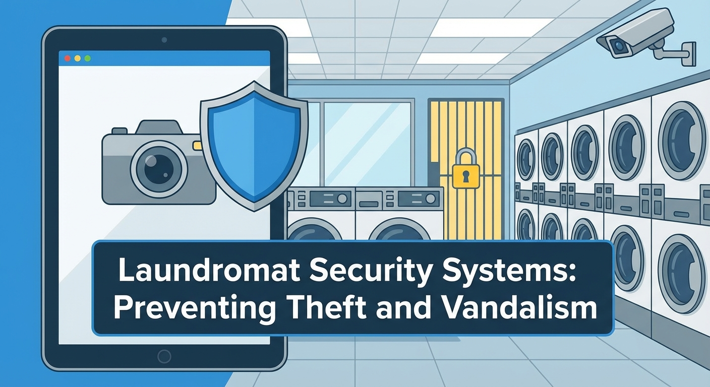 Security camera and monitoring system in a modern laundromat