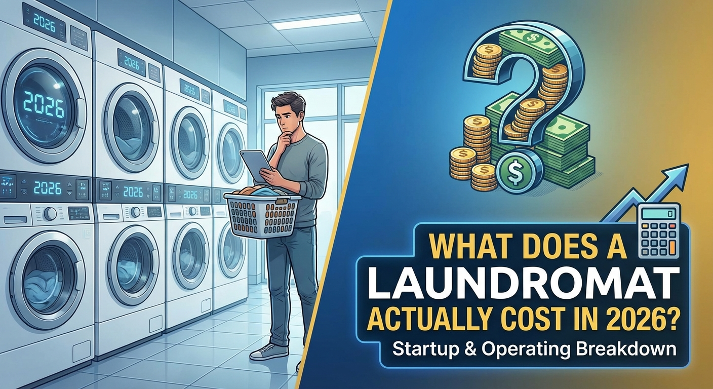 Chart showing median laundromat asking prices across nine US states in 2026